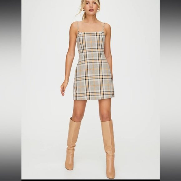 Aritzia Dresses & Skirts - ❗️SOLD❗️Aritzia Wilfred Plaid Strappy Mini Isabelle Dress Size 8